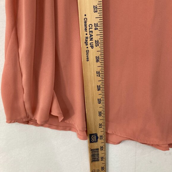 New Torrid size 4X Dusty Rose Split Neck Soft Flowy Short Sleeve Top Office Work - Picture 5 of 9
